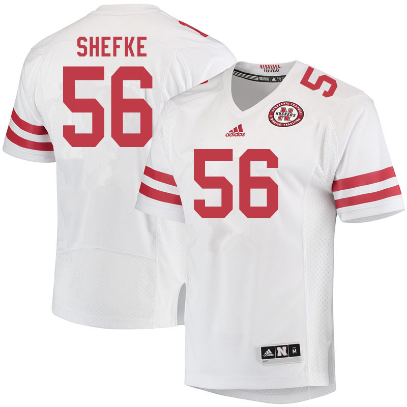 Men #56 Collin Shefke Nebraska Cornhuskers College Football Jerseys Sale-White